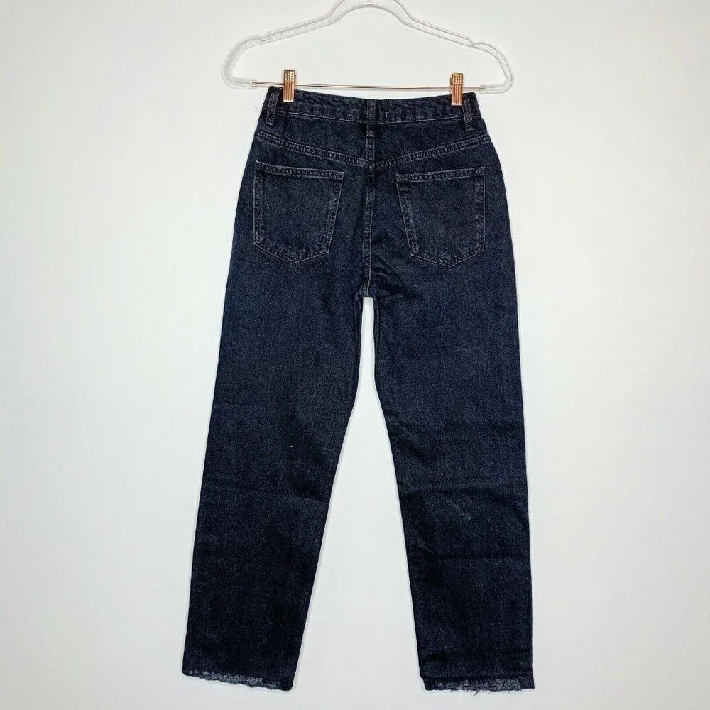 We the Free Free People Dakota Straight Leg Jeans Women 26 Black High Waist NWOT